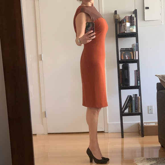 Dresses & Skirts - Elegant Rachel Roy knee length dress w leather